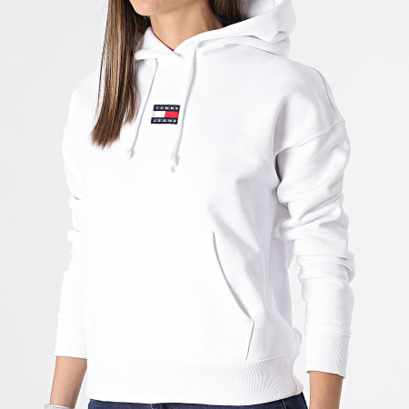 Tommy Jeans - Sudadera con capucha Center Badge Mujer 0403 Blanco