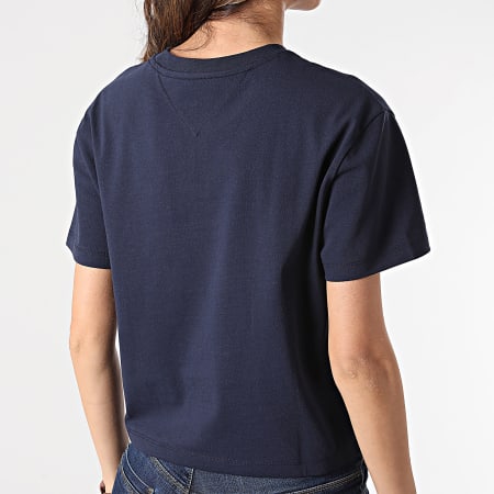 Tommy Jeans - T-shirt da donna Tommy Center Badge 0404 Blu Navy