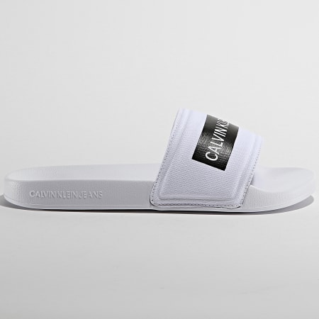 Calvin Klein - Claquettes Slide Tape Institutional 0257 Bright White