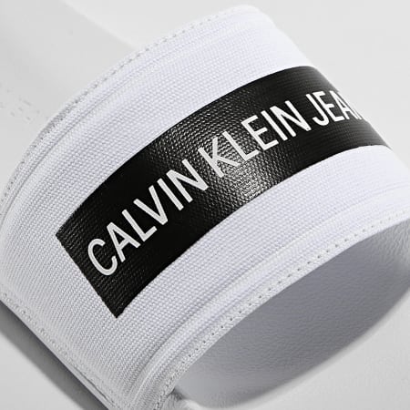 Calvin Klein - Claquettes Slide Tape Institutional 0257 Bright White