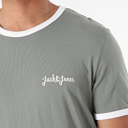 Jack And Jones - Tee Shirt Ringers Vert Kaki