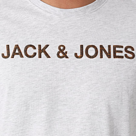 Jack And Jones - Tee Shirt Brodi Gris Clair Chiné