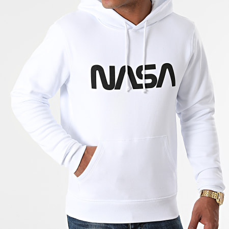 NASA - Sweat Capuche Worm Series Logo Blanc Noir