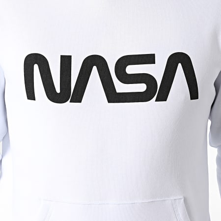 NASA - Sweat Capuche Worm Series Logo Blanc Noir