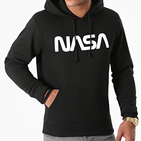 NASA - Sweat Capuche Worm Series Logo Noir Blanc