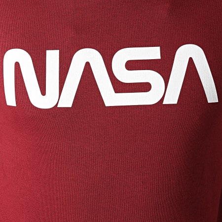 NASA - Sweat Capuche Worm Series Logo Bordeaux Blanc