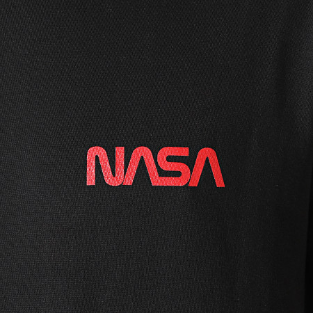 NASA - Tee Shirt Simple Chest Logo Nero Rosso