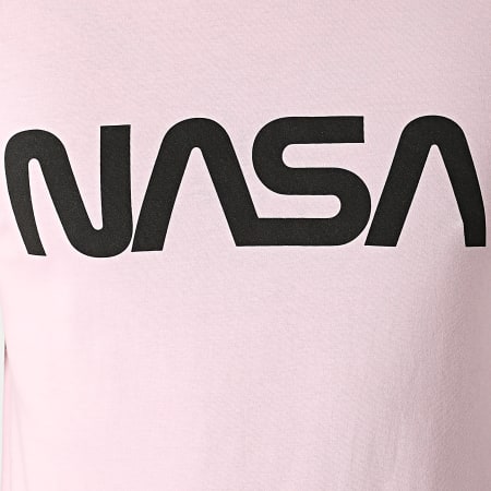 NASA - Maglietta Worm Series Logo Rosa Nero