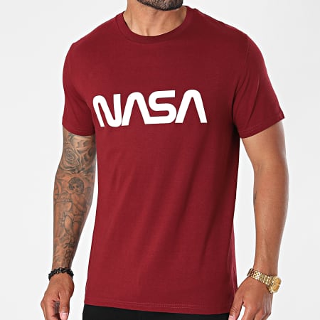 NASA - Worm Series Logo Tee Shirt Bianco Bordeaux