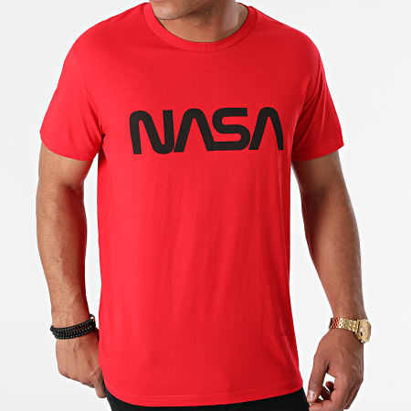 NASA - Camiseta Worm Series Logo Rojo Negro