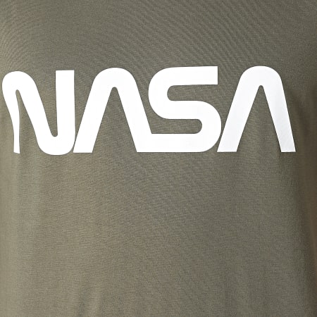 NASA - Worm Series Logo Camiseta Verde Caqui Blanco