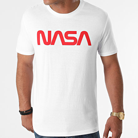 NASA - Tee Shirt Worm Series Logo Blanc Rouge
