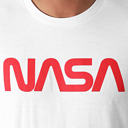 NASA - Tee Shirt Worm Series Logo Blanc Rouge