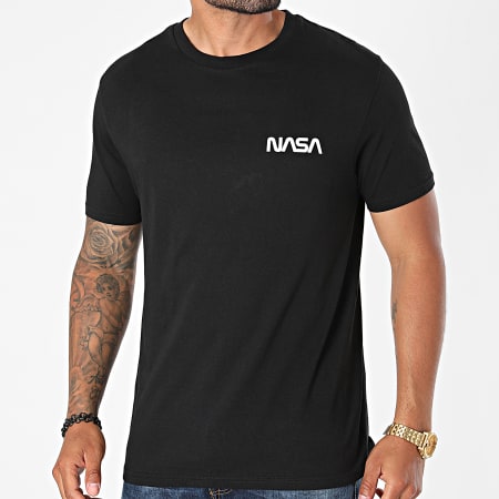 NASA - Lote de 3 Camisetas Logo Pecho Simple Negro Blanco Gris Heather