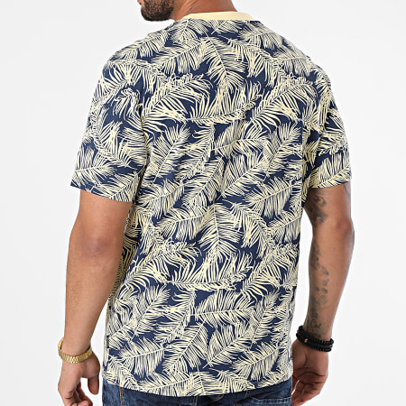 Only And Sons - Tee Shirt Percival Life Bleu Marine Jaune Floral