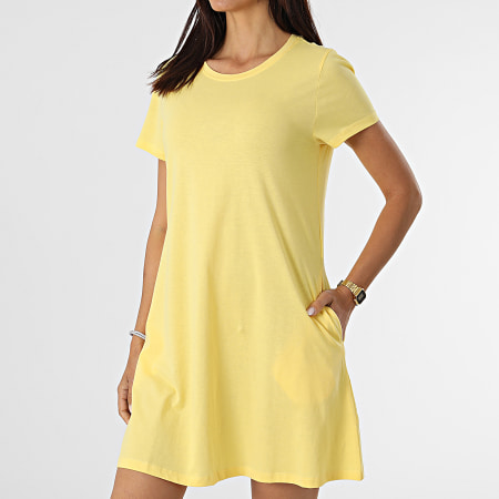 Only - Robe Tee Shirt Femme May Life Jaune