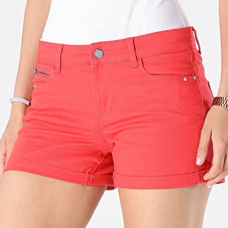 Only - Short Jean Skinny Claudia Femme Rouge