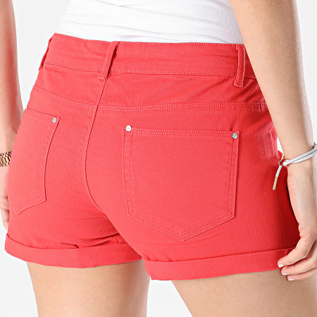 Only - Short Jean Skinny Claudia Femme Rouge