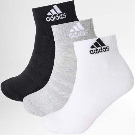 Adidas Originals - Lot De 3 Paires De Chaussettes Cush Ankle DZ9364 Gris Chiné Blanc Noir
