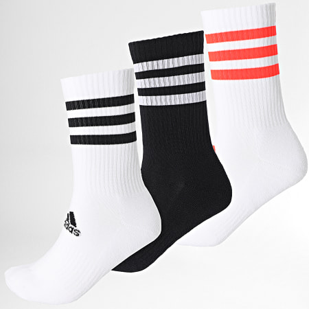 Adidas Sportswear - Lot De 3 Paires De Chaussettes 3 Stripes Cush Crew H27756 Blanc Noir