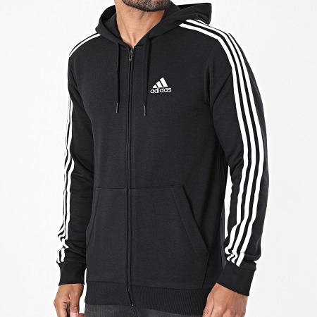 Adidas Sportswear - GK9032 3 Stripes Hooded Zip Sweat Top Nero