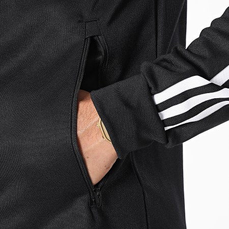 Adidas Originals - Beckenbauer H09112 Chaqueta negra a rayas con cremallera