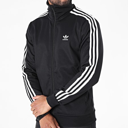 Adidas Originals - Beckenbauer H09112 Chaqueta negra a rayas con cremallera