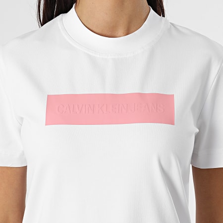 Calvin Klein - Robe Tee Shirt Femme Hero Logo 6461 Blanc