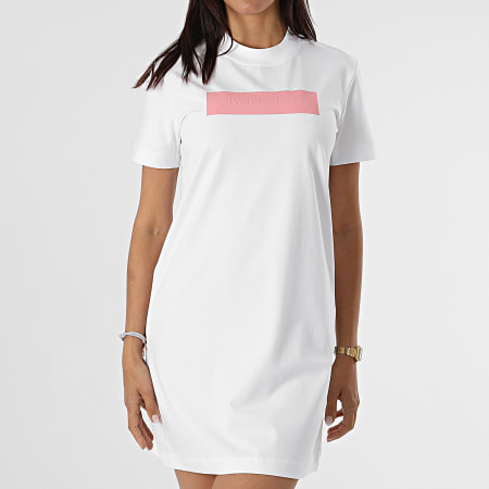 Calvin Klein - Robe Tee Shirt Femme Hero Logo 6461 Blanc