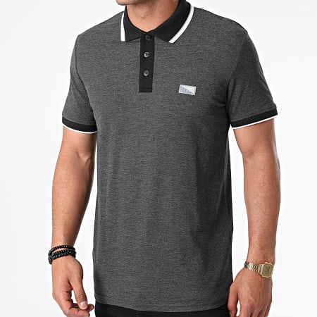 Jack And Jones - Polo Manches Courtes Charming Gris Anthracite Chiné