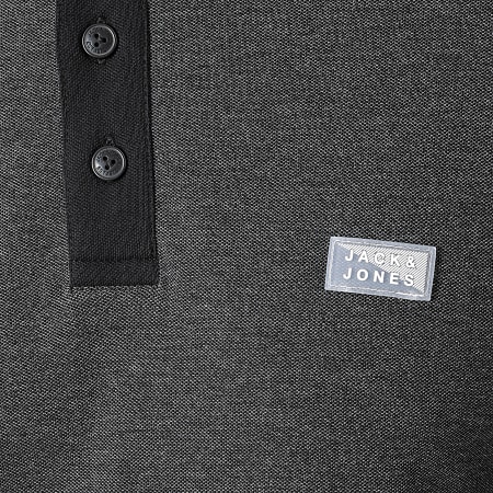 Jack And Jones - Polo Manches Courtes Charming Gris Anthracite Chiné
