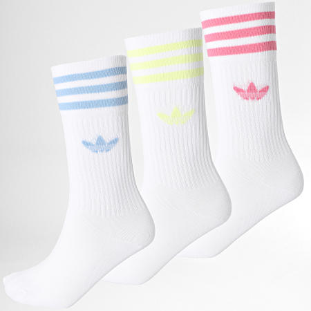 Adidas Originals - Set di 3 paia di calzini solidi H32329 Bianco