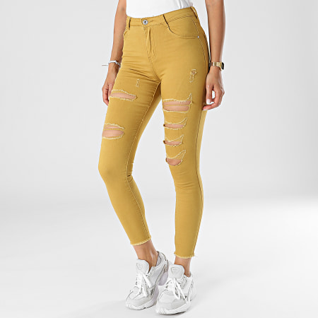 Girls Outfit - Jeans skinny da donna C9051 Senape