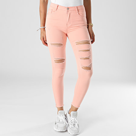 Girls Outfit - Jeans skinny da donna C9051 Rosa salmone