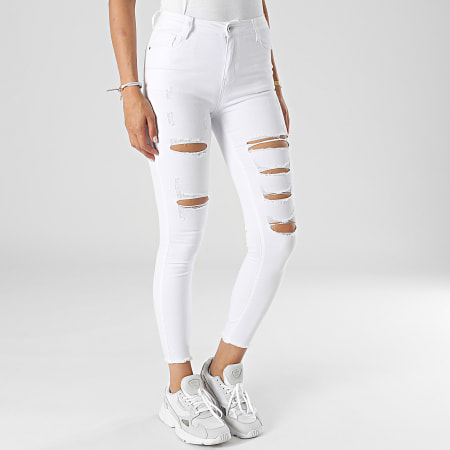 Girls Outfit - Jean Skinny Femme C9051 Blanc