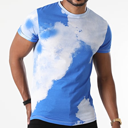Frilivin - Tee Shirt 93416 Bleu Roi Blanc