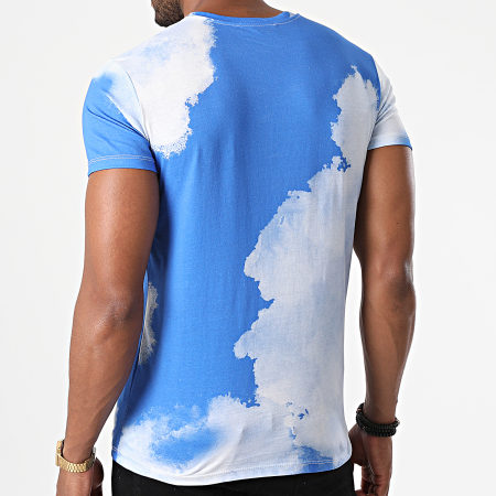Frilivin - Tee Shirt 93416 Bleu Roi Blanc