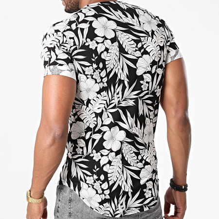 Frilivin - Tee Shirt Oversize T1712 Noir Blanc Floral