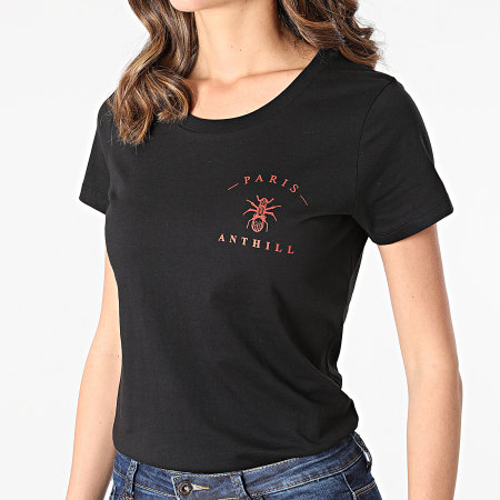 Anthill - Camiseta Logo Pecho Mujer Negro Rojo