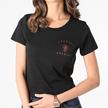 Anthill - Camiseta Logo Pecho Mujer Negro Rojo