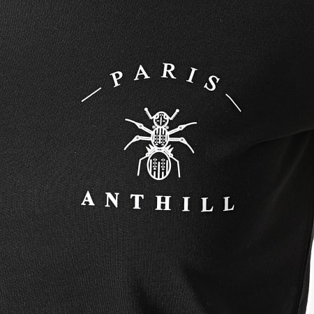 Anthill - Maglietta da donna con logo sul petto, nero e bianco