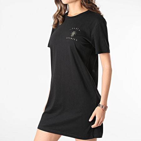Anthill - Robe Tee Shirt Femme Chest Logo Noir Doré