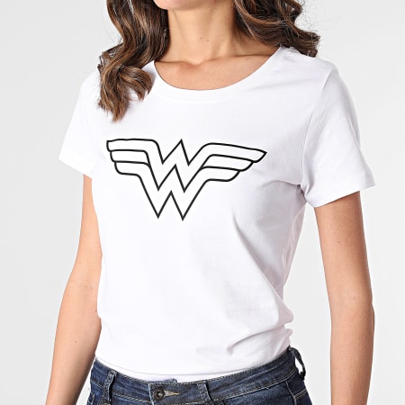 DC Comics - Maglietta donna Big Logo Bianco Nero