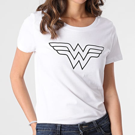 DC Comics - Maglietta donna Big Logo Bianco Nero