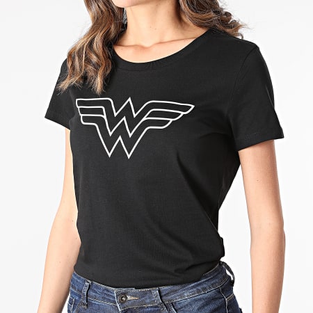 DC Comics - Maglietta donna Big Logo nero bianco