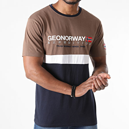 Geographical Norway - Jdouble Tee Shirt Blu navy Taupe