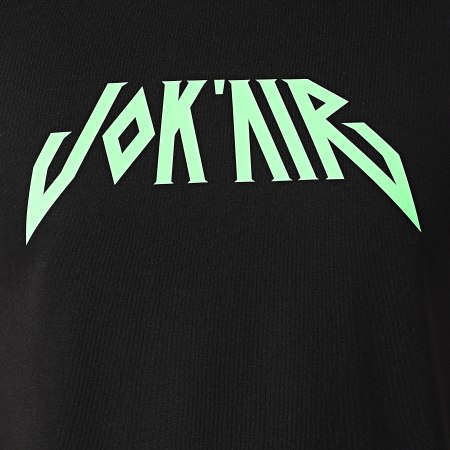 Jok'Air - Camiseta negra con logotipo verde fluorescente