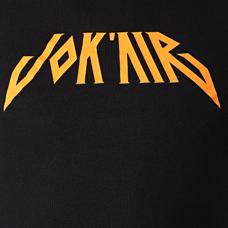 Jok'Air - Sweat Capuche Logo Noir Orange Fluo