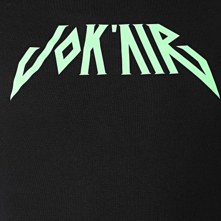 Jok'Air - Sweat Capuche Logo Noir Vert Fluo