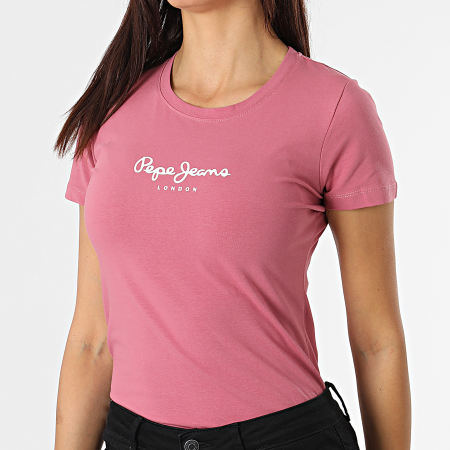 Pepe Jeans - Tee Shirt Femme New Virginia PL502711 Rose Foncé